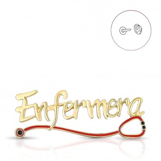 Брошь-значок BROCHE бижутерия Медицина Enfermera Медсестра золотистая BRGV115008