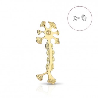 Брошь-значок BROCHE бижутерия Медицина Нейрон золотистая BRGV115011