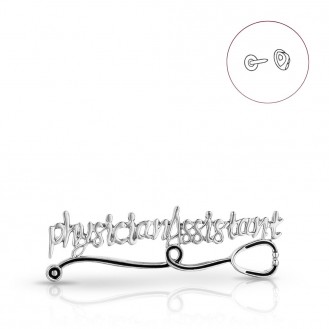 Брошь-значок BROCHE бижутерия Медицина Physician Assistant (Ассистент врача) серебристая BRGV115030