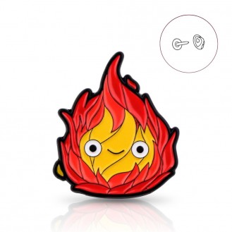 Брошь-значок BROCHE бижутерия Огненный Демон Кальцифер красная BRGV115058