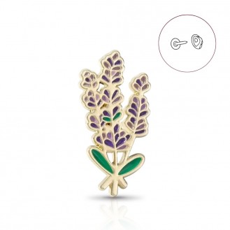 Брошь-значок BROCHE бижутерия Цветы Лаванда фиолетовая BRGV115065