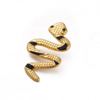Брошь-значок BROCHE бижутерия Животные Змея из стали золотистая BRGV115084