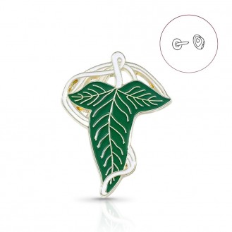 Брошь-значок BROCHE бижутерия Лист эльфов зелёная BRGV115096