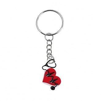 Брелок для ключей BROCHE бижутерия Медицина Сердце с кардиограммой BLO20250841