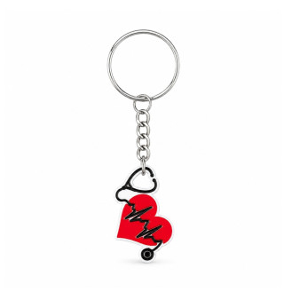 Брелок для ключей BROCHE бижутерия Медицина Сердце с кардиограммой BLO20250841
