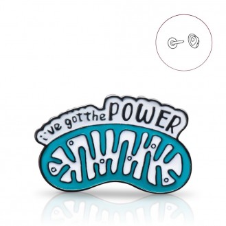Брошь-значок BROCHE бижутерия Медицина Митохондрия с надписью "I’ve got the power" BRGV115105