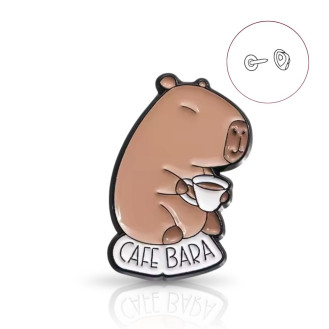 Значок (пин) BROCHE брошь бижутерия Животные Капибара Cafe Bara коричневый BRGV115130