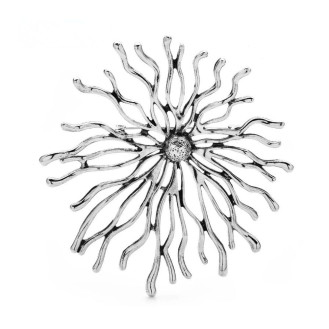 Брошь BROCHE бижутерия Космос Солнце Абстракция серебристая BRBF115157