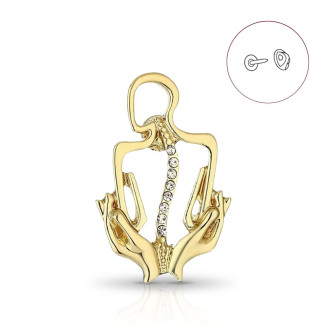 Значок (пин) BROCHE брошь бижутерия Медицина Массаж золотистый BRGV115165