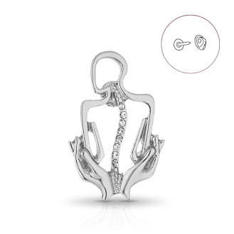 Значок (пин) BROCHE брошь бижутерия Медицина Массаж серебристый BRGV115166