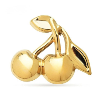 Брошь BROCHE бижутерия из стали Фрукты Вишни золотистая BRBF115174