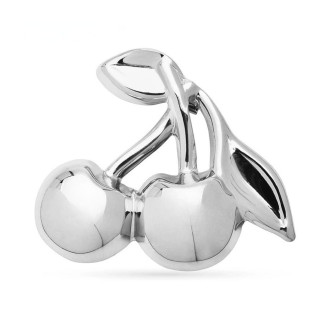 Брошь BROCHE бижутерия из стали Фрукты Вишни серебристая BRBF115175