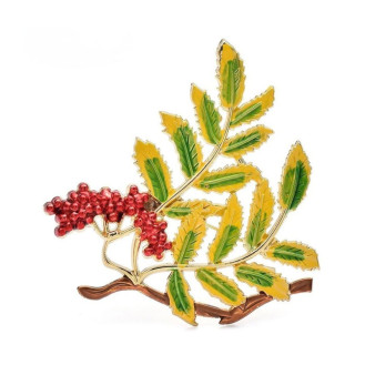 Брошь BROCHE бижутерия Растения Ветка Рябины с листьями BRBF115176