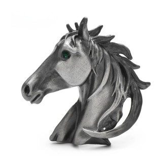 Брошь BROCHE бижутерия Животные Лошадь серая BRBF115179