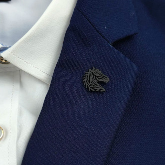 Значок из стали BROCHE брошь бижутерия Животные Лошадь чёрный BRGV115190
