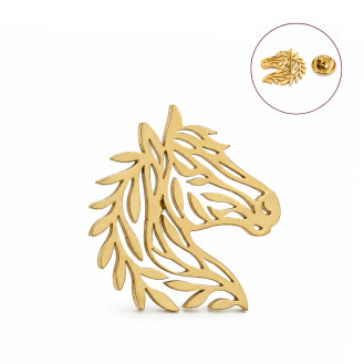 Значок из стали BROCHE брошь бижутерия Животные Лошадь золотистый BRGV115191