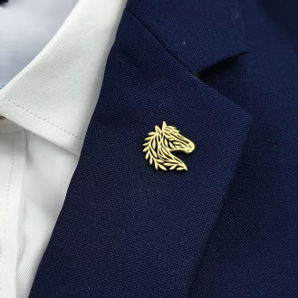 Значок из стали BROCHE брошь бижутерия Животные Лошадь золотистый BRGV115191