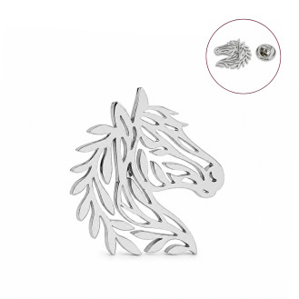 Значок из стали BROCHE брошь бижутерия Животные Лошадь серебристый BRGV115192