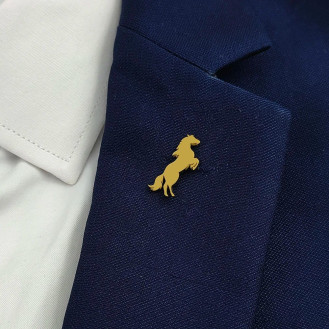Значок из стали BROCHE брошь бижутерия Животные Лошадь золотистый BRGV115194
