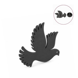Значок из стали BROCHE брошь бижутерия Птицы Голубь чёрный BRGV115203