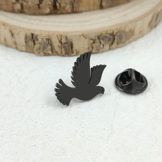 Значок из стали BROCHE брошь бижутерия Птицы Голубь чёрный BRGV115203