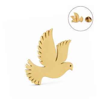Значок из стали BROCHE брошь бижутерия Птицы Голубь золотистый BRGV115205