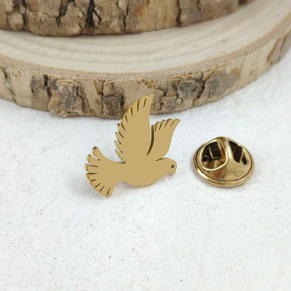 Значок из стали BROCHE брошь бижутерия Птицы Голубь золотистый BRGV115205