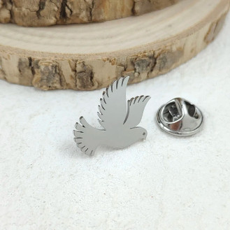 Значок из стали BROCHE брошь бижутерия Птицы Голубь серебристый BRGV115204