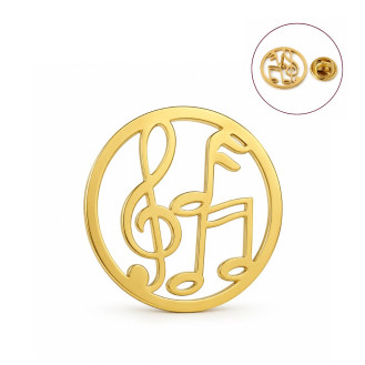 Значок из стали BROCHE брошь бижутерия Музыка Тихая мелодия золотистый BRGV115215