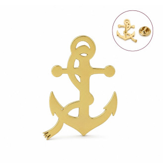 Значок из стали BROCHE брошь бижутерия Якорь с канатом золотистый BRGV115222