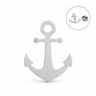Значок из стали BROCHE брошь бижутерия Якорь серебристый BRGV115226