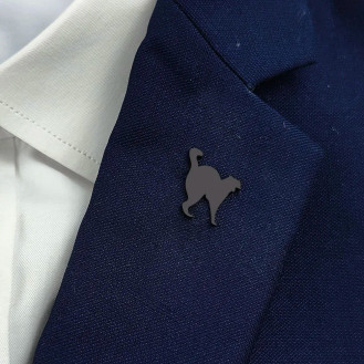 Значок из стали BROCHE брошь бижутерия Животные Кот чёрный BRGV115236