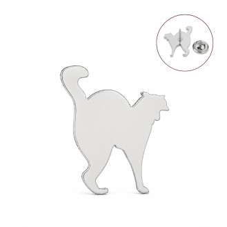 Значок из стали BROCHE брошь бижутерия Животные Кот серебристый BRGV115235