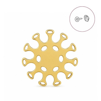 Значок из стали BROCHE брошь бижутерия Медицина Вирус золотистый BRGV115246