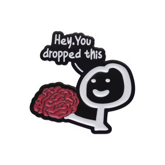 Значок BROCHE брошь бижутерия Медицина Мозг Hey, you dropped this разноцветный BRGV115267