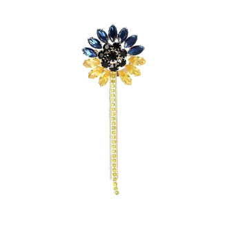 Брошь BROCHE бижутерия Цветы Подсолнух разноцветная BRBF115272