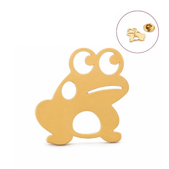 Значок из стали BROCHE брошь бижутерия Животные Лягушка золотистый BRGV115294