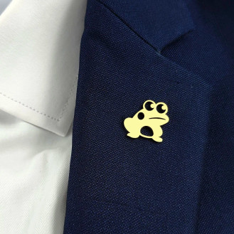 Значок из стали BROCHE брошь бижутерия Животные Лягушка золотистый BRGV115294