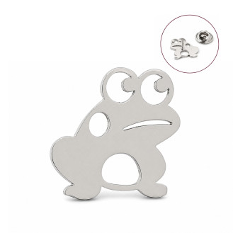 Значок из стали BROCHE брошь бижутерия Животные Лягушка серебристый BRGV115295