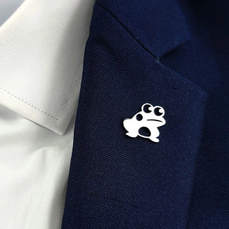Значок из стали BROCHE брошь бижутерия Животные Лягушка серебристый BRGV115295