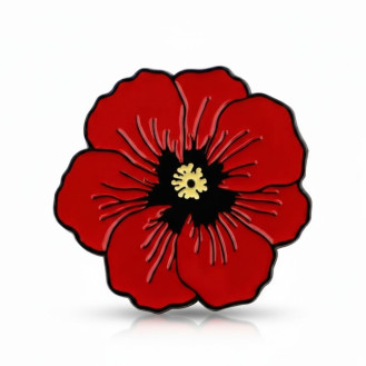 Значок BROCHE брошь бижутерия Цветы Мак красный BRGV115335