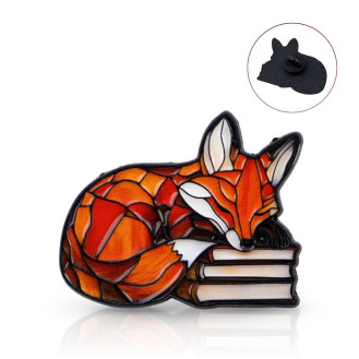 Значок BROCHE брошь бижутерия Мозаика Животные Спящая лиса оранжевый BRGV115340