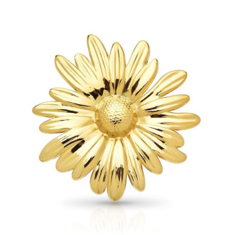 Брошь из стали BROCHE бижутерия Модерн Ромашка золотистая BRBF115359