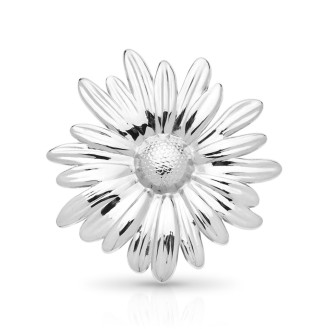 Брошь из стали BROCHE бижутерия Модерн Ромашка серебристая BRBF115360