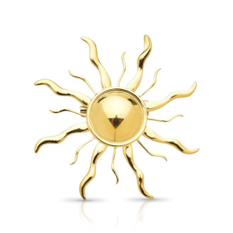 Брошь из стали BROCHE бижутерия Модерн Солнце золотистая BRBF115361
