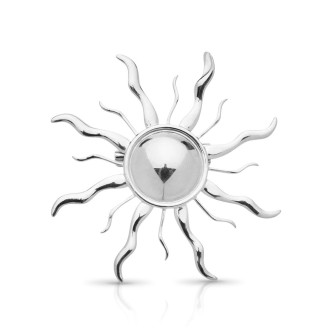 Брошь из стали BROCHE бижутерия Модерн Солнце сереристая BRBF115362