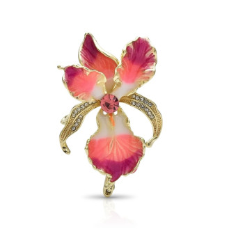 Брошь BROCHE бижутерия Цветы Орхидея с кристаллами розовая BRBF115367