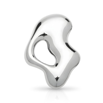 Брошь из стали BROCHE бижутерия Модерн Иллюзия серебристая BRBF115387