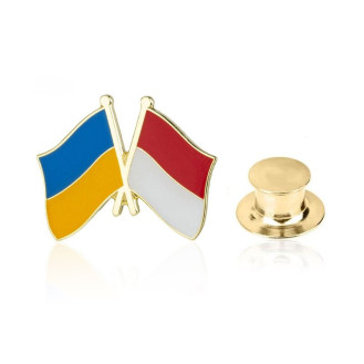 Значок BROCHE брошь бижутерия Флаги Украина-Монако BRGV115403