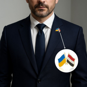 Значок BROCHE брошь бижутерия Флаги Украина-Египет BRGV115404